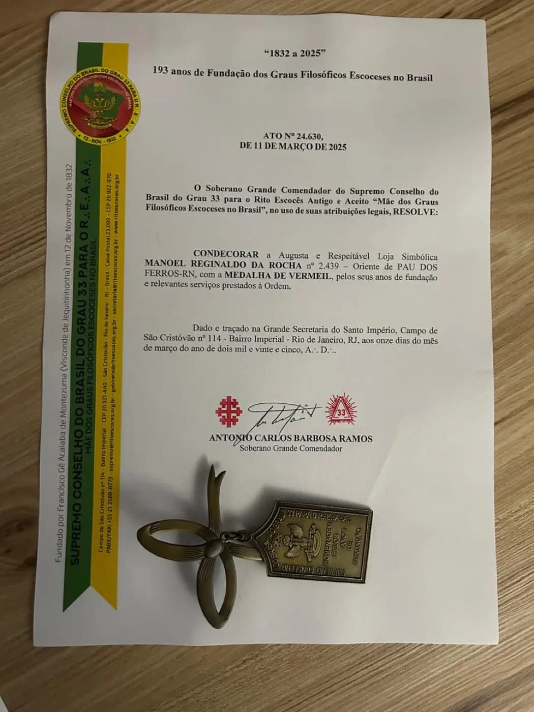 Registro fotográfico: PARTICIPAÇÃO DO GRÃO-MESTRE DO GOB-RN NO ENCONTRO NACIONAL DE ESCOCISTAS – 2025.