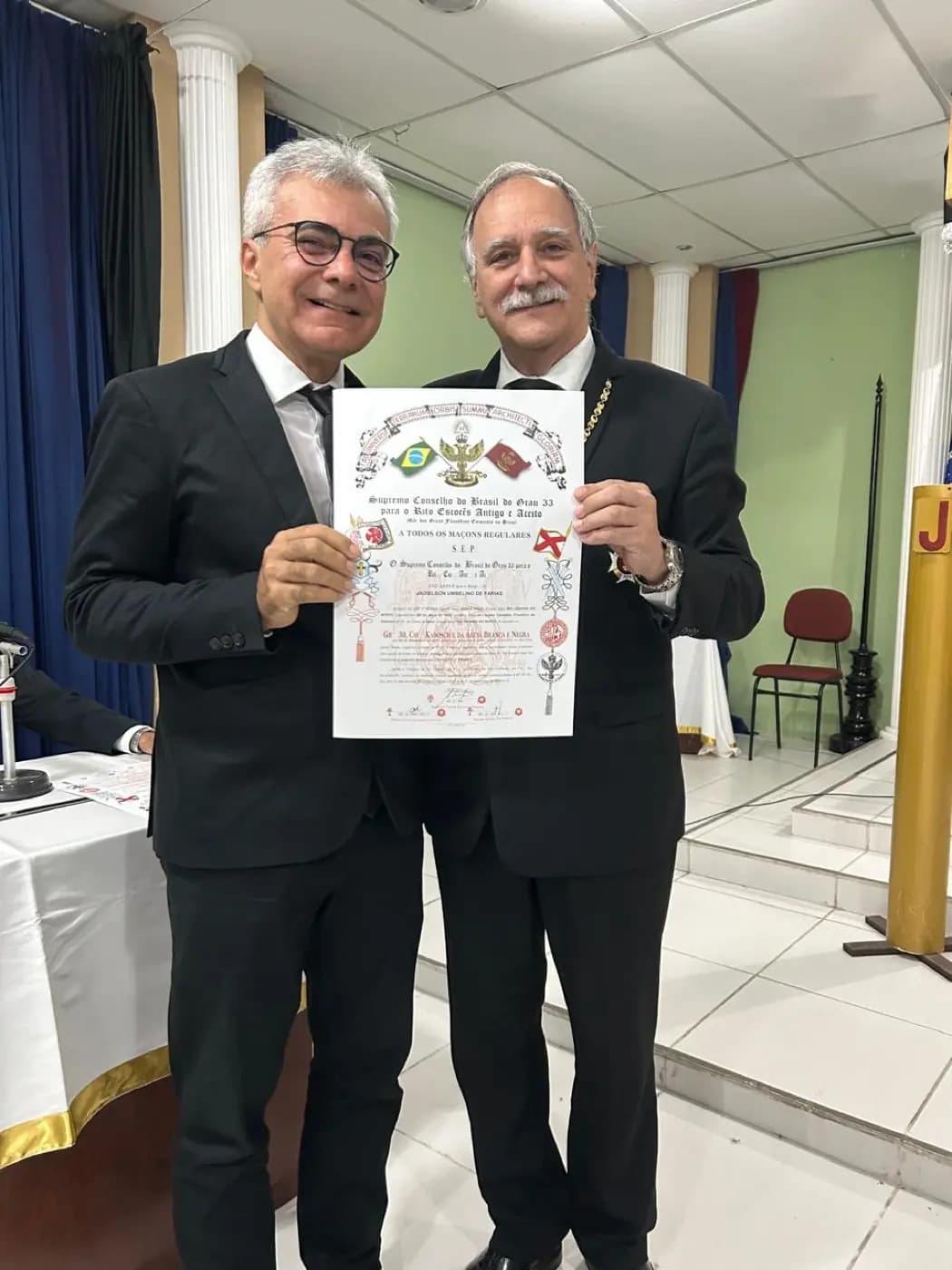 Registro fotográfico: CONSISTÓRIO 9 – DA DELEGACIA LITÚRGICA DO RIO GRANDE DO NORTE 10.1 – SUPREMO CONSELHO DO BRASIL DO GRAU 33 PARA O RITO ESCOCÊS ANTIGO E ACEITO – SESSÃO DE ELEVAÇÃO AO GRAU 31.