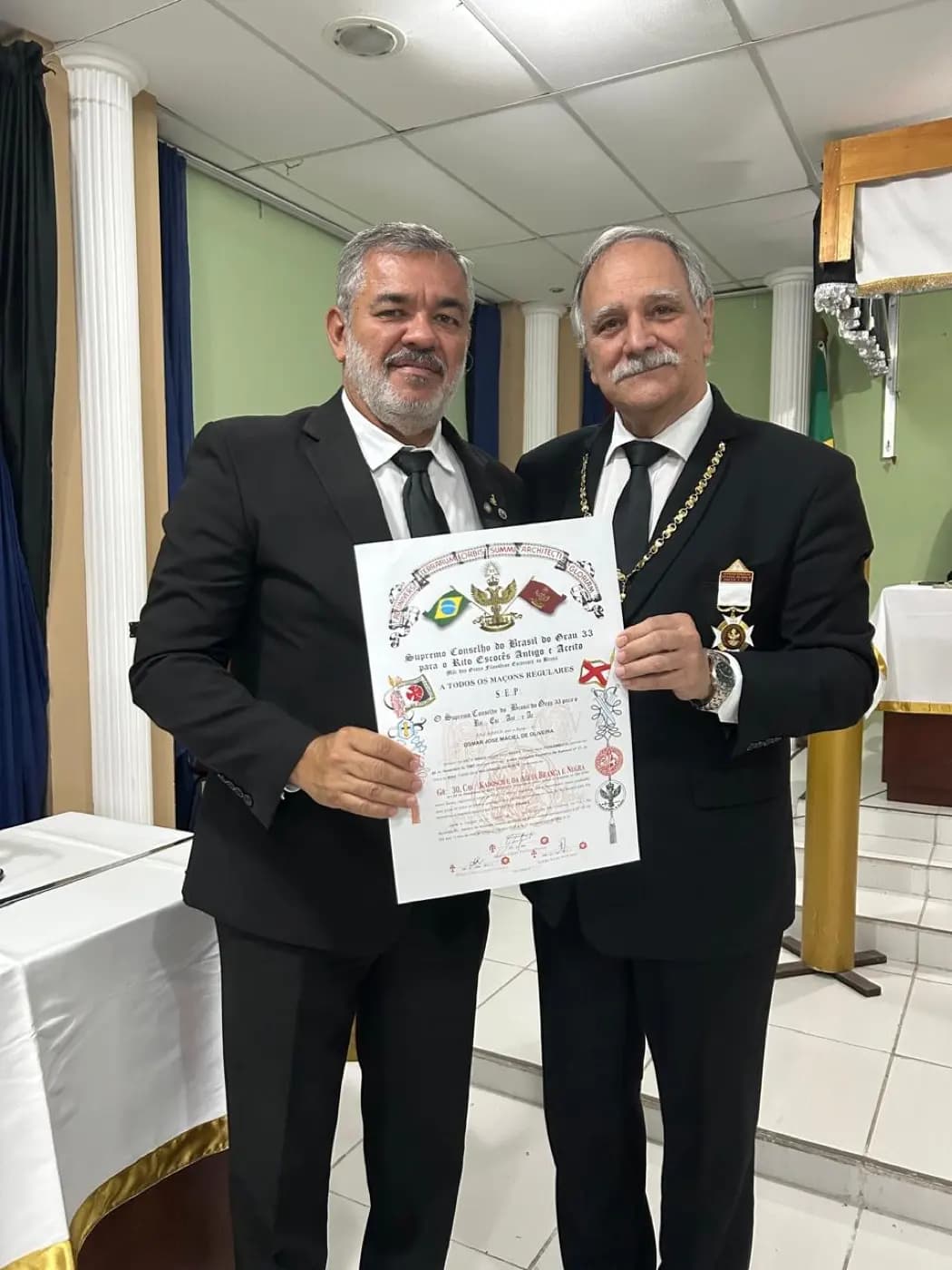 Registro fotográfico: CONSISTÓRIO 9 – DA DELEGACIA LITÚRGICA DO RIO GRANDE DO NORTE 10.1 – SUPREMO CONSELHO DO BRASIL DO GRAU 33 PARA O RITO ESCOCÊS ANTIGO E ACEITO – SESSÃO DE ELEVAÇÃO AO GRAU 31.