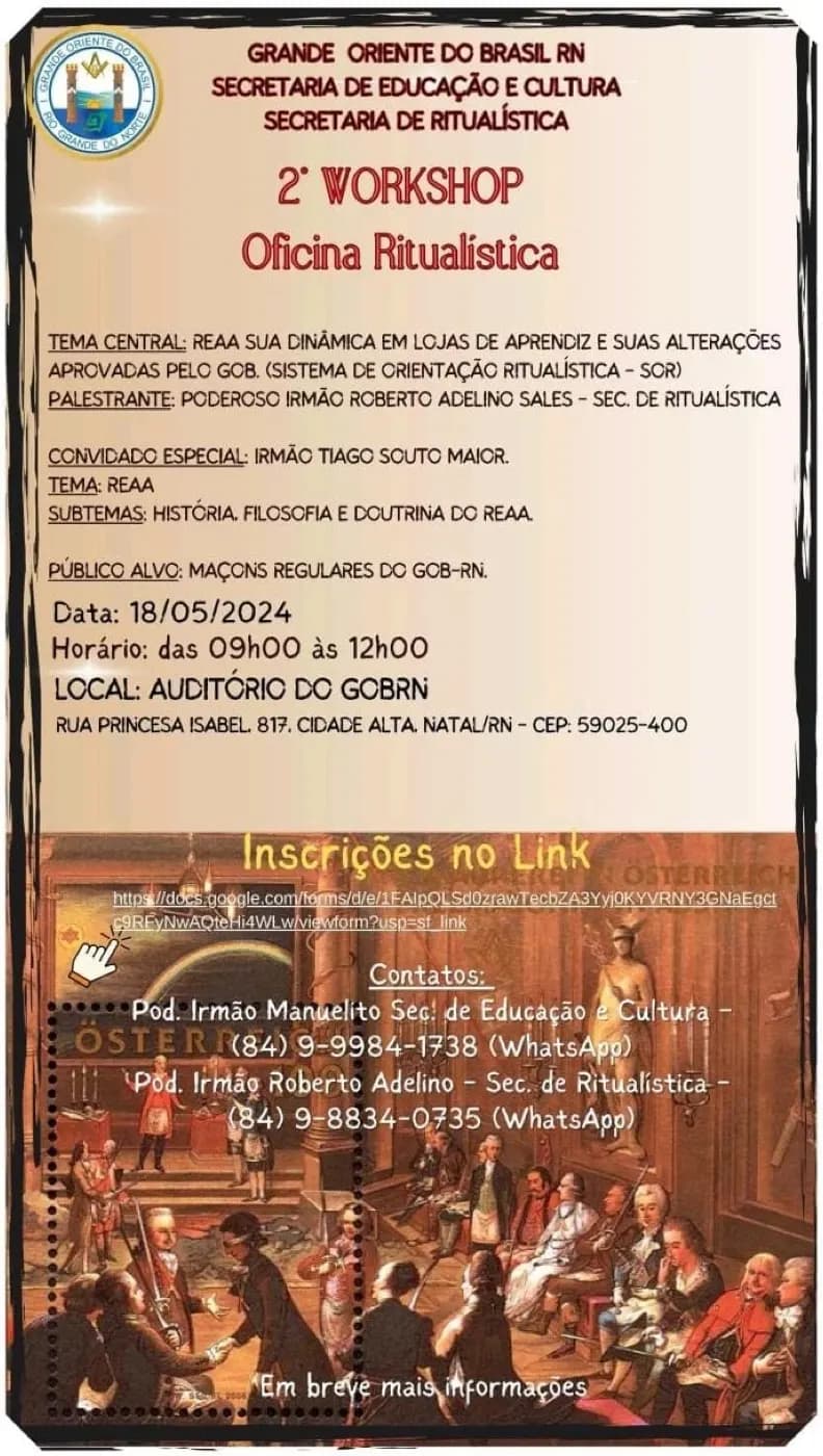 Registro fotográfico: 2º Workshop – Oficina de Ritualistica – REAA