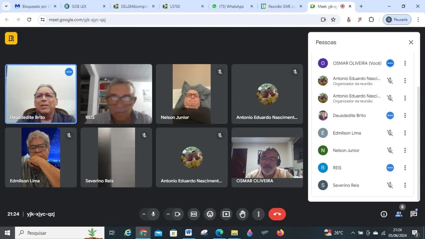 Registro fotográfico: REUNIÃO VIRTUAL COM OS DEPUTADOS FEDERAIS MAÇÔNICOS DO GOB/RN.