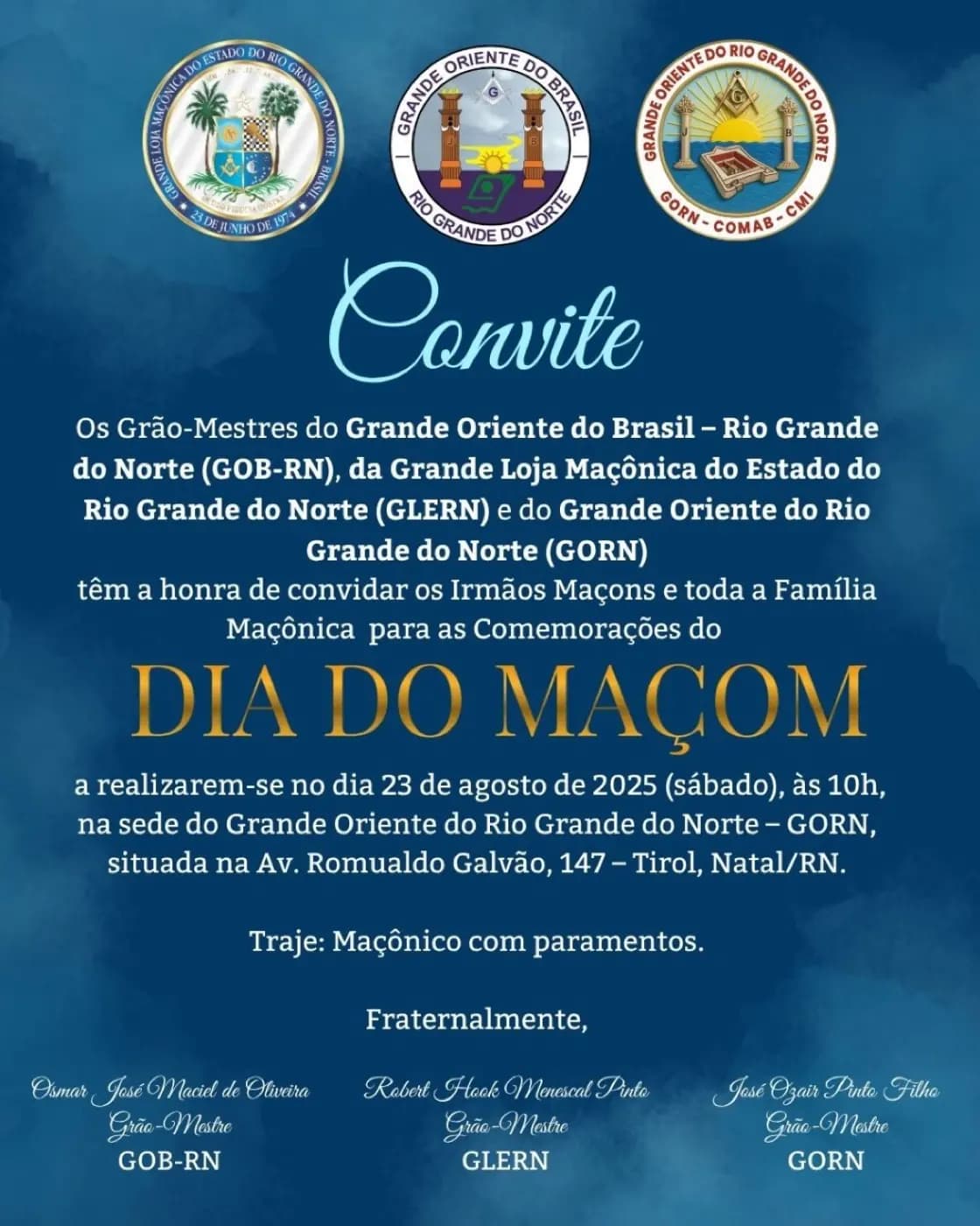 Registro fotográfico: CONVITE DIA DO MAÇOM