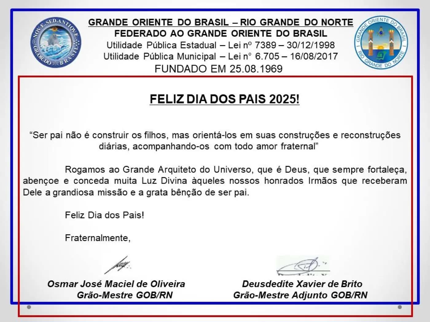 Registro fotográfico: FELIZ DIA DOS PAIS 2025! GOB/RN